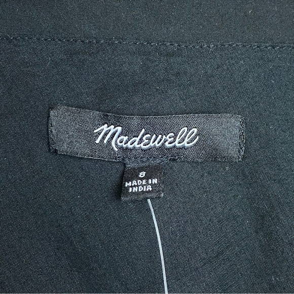 Madewell Ruffled One-Shoulder Midi Dress Black NWT - Picture 12 of 16